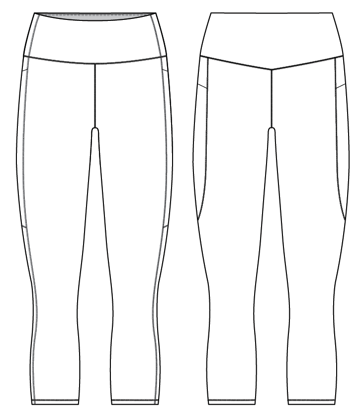 Active High Waist Pocket 3/4 Legging