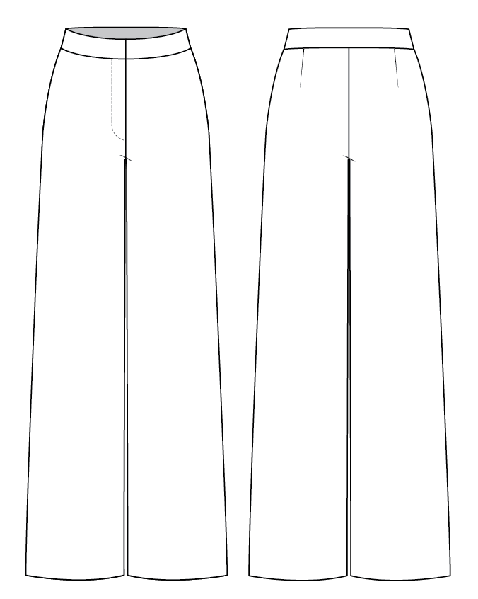 Womens Fitted Wide Leg Pant