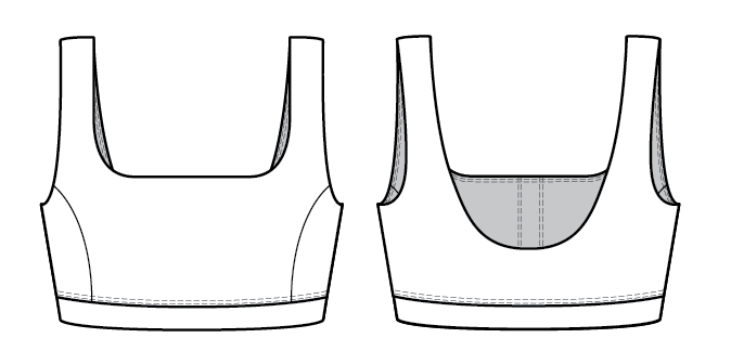 Active Square Neck Bra A-C