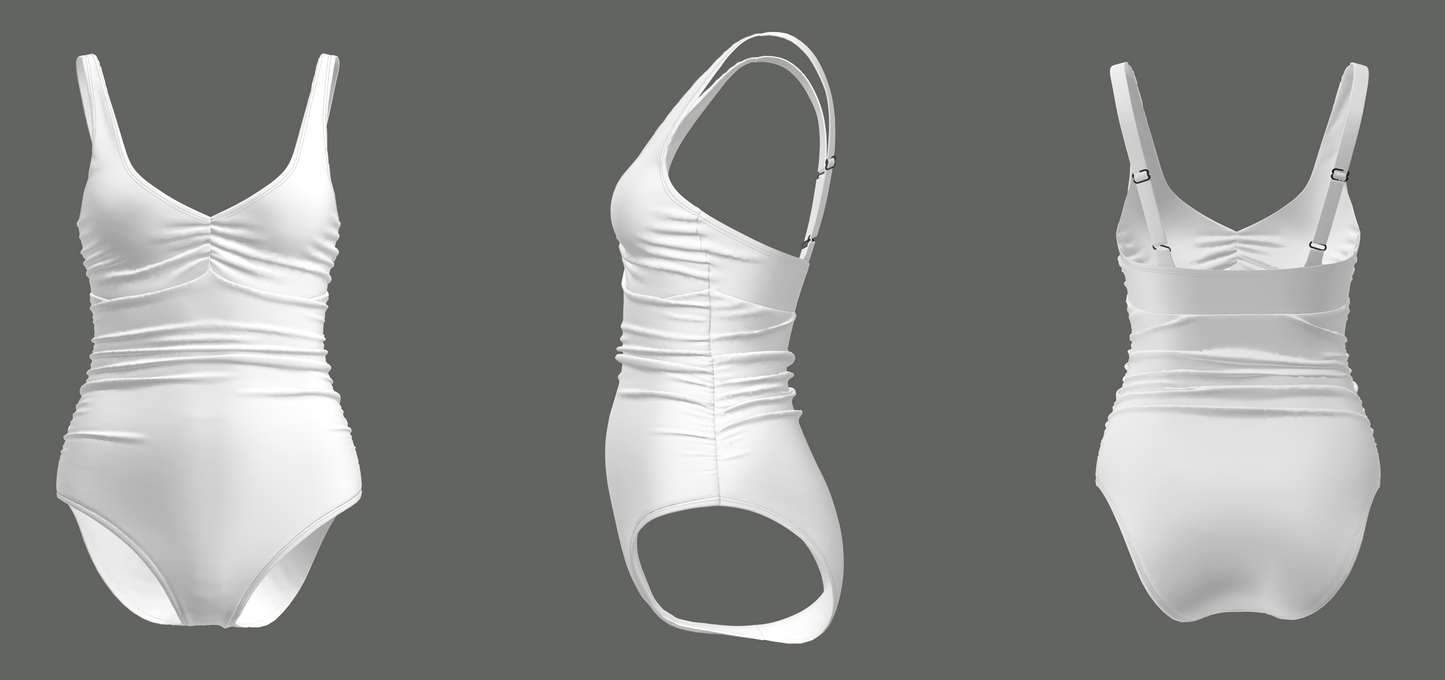 Underwire Gathered One Piece