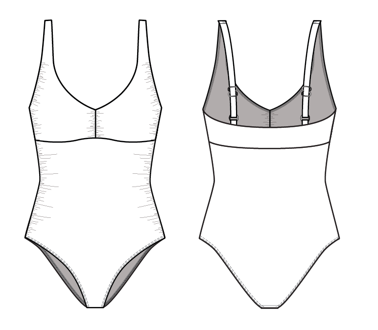 Underwire Gathered One Piece