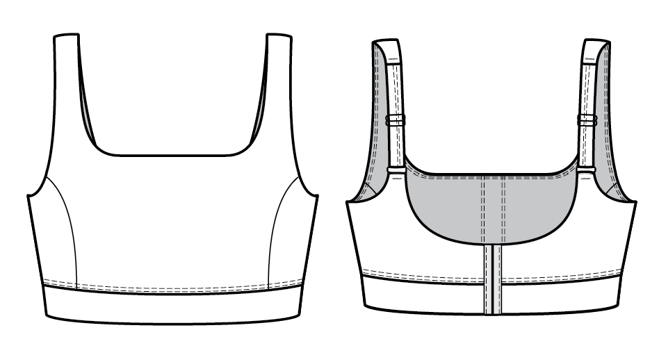 Active Square Neck Bra C-D